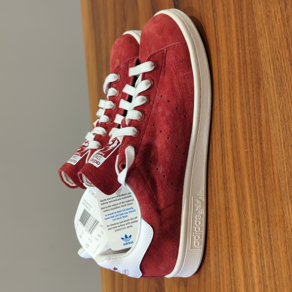 Adidas Originals Stan Smith Red Suede Men's 8 Deadstock